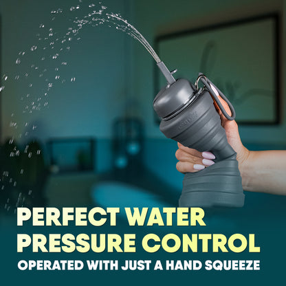 Portable Foldable Spray Shattaf – 600ml Handheld Travel Bidet Bottle | Easy to Use, Compact & Leak-Proof Design | Eco-Friendly Hygiene Solution for Home, Office & Travel