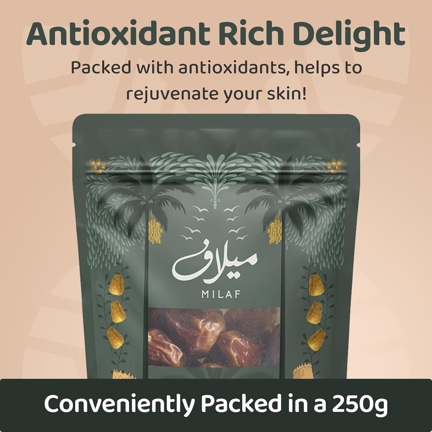 Milaf Premium Sukari Dates  | Fresh, Soft, Delicious & Juicy | Distinct Sweet Taste | No Additives or Preservatives | Ideal for Snacking or Cooking | Can Support a Healthy, Balanced Diet