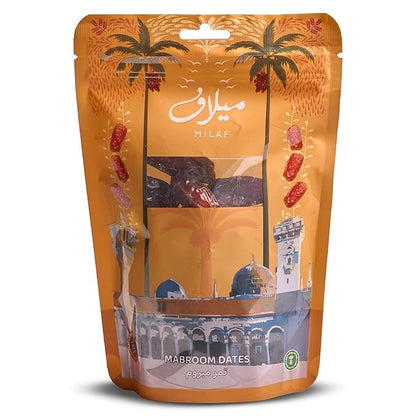 Milaf Mabroom Premium Dates Pouch | Fresh, Soft, Delicious & Juicy | Distinct Sweet Taste | No Additives or Preservatives | Ideal for Snacking or Cooking | Can Support a Healthy, Balanced Diet