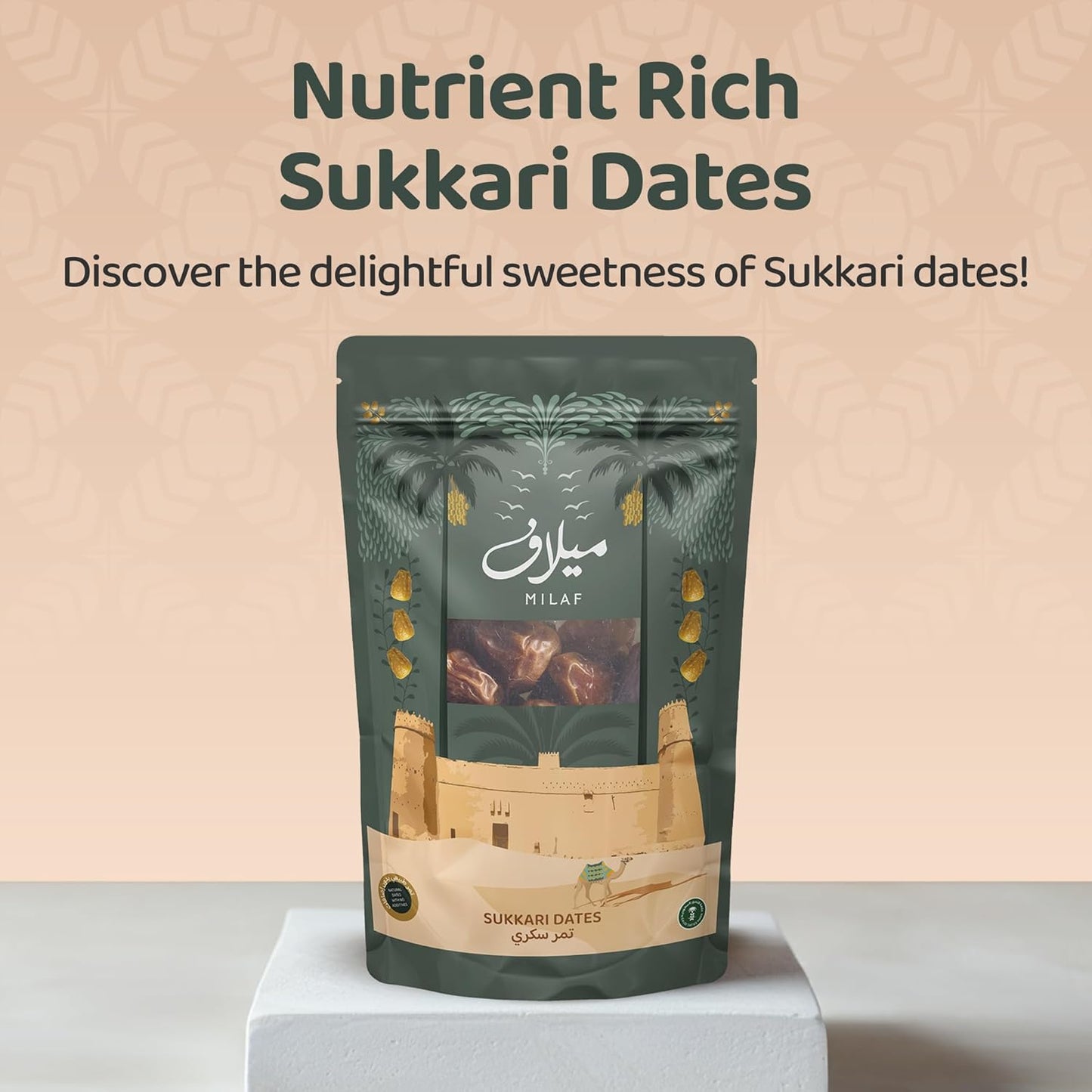 Milaf Premium Sukari Dates  | Fresh, Soft, Delicious & Juicy | Distinct Sweet Taste | No Additives or Preservatives | Ideal for Snacking or Cooking | Can Support a Healthy, Balanced Diet