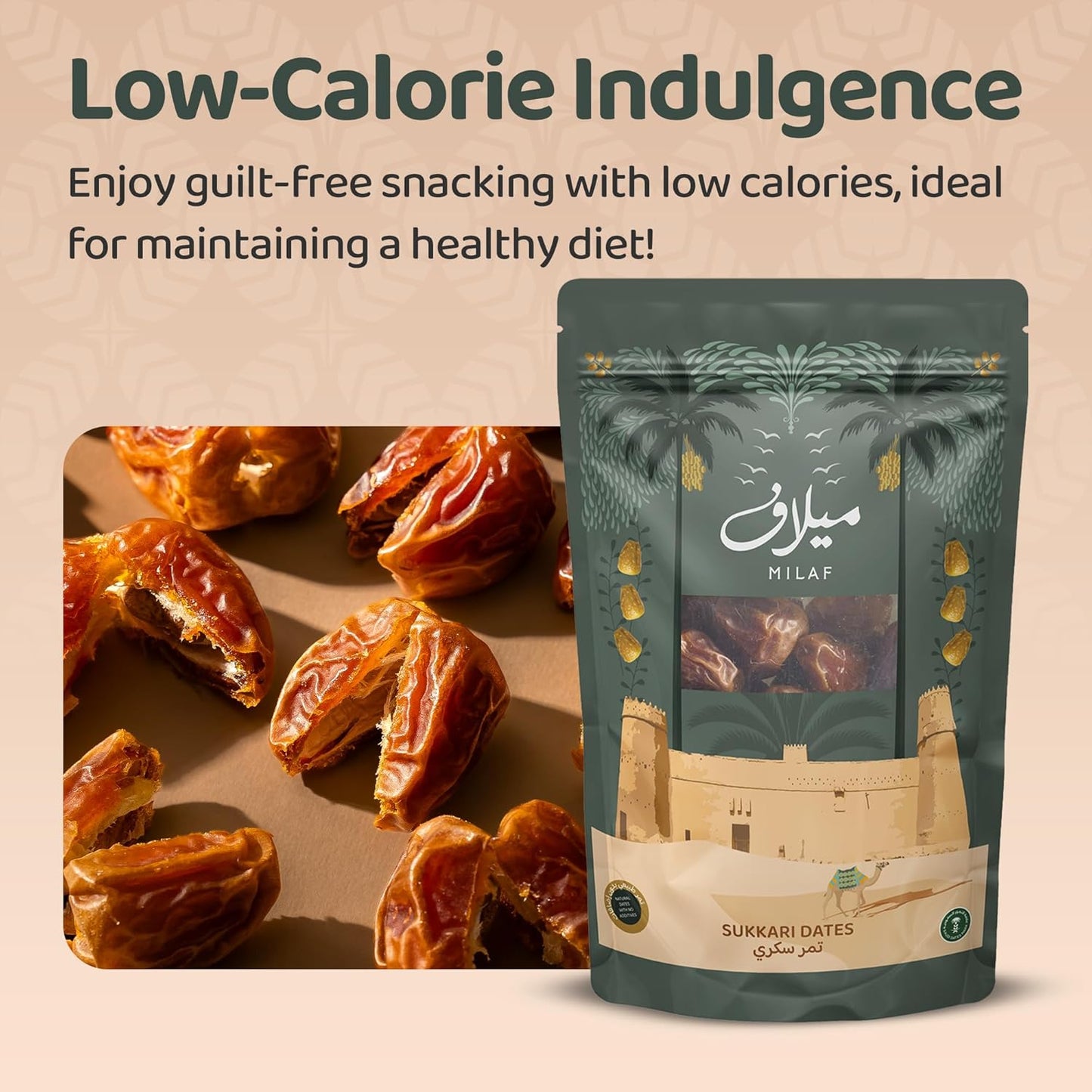 Milaf Premium Sukari Dates  | Fresh, Soft, Delicious & Juicy | Distinct Sweet Taste | No Additives or Preservatives | Ideal for Snacking or Cooking | Can Support a Healthy, Balanced Diet