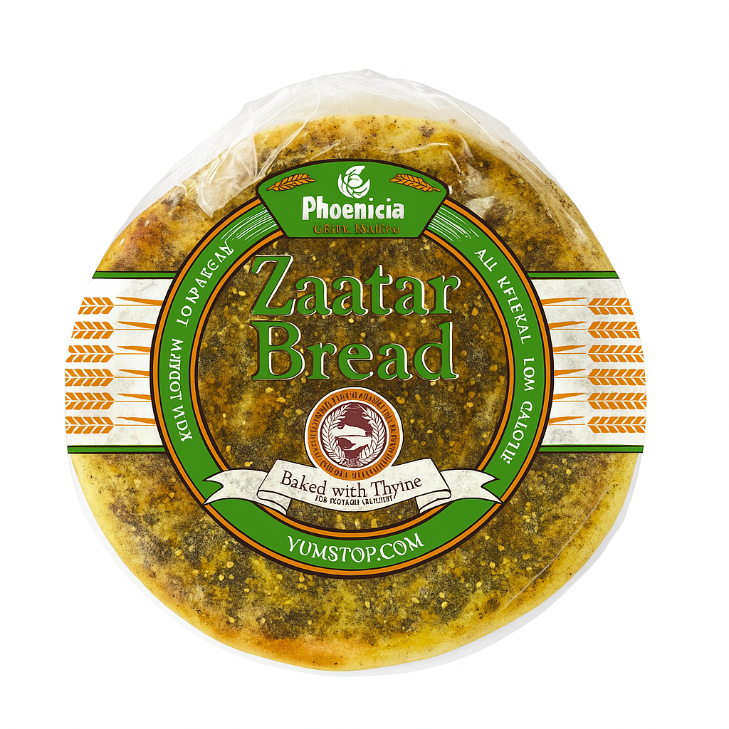 Phoenicia Fresh Zaatar Bread Baked With Thyme & sesame, Large 2pcs, 12oz, (340g)