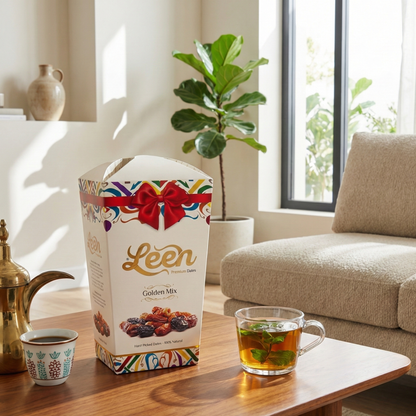 Premium Golden Mix Dates from Madinah, Saudi Arabia – Elegant Gift Box, Handpicked Assorted Dates, Natural & Fresh, 250g