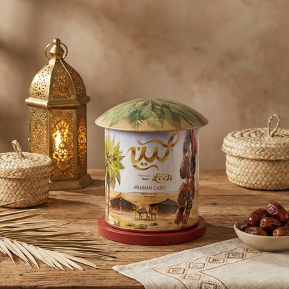 Premium Golden Mix Dates from Madinah, Saudi Arabia – Arabian Oasis Gift Can, Handpicked Assorted Dates, Natural & Fresh, 220g