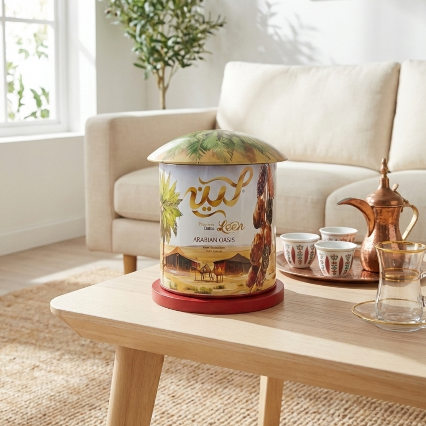 Premium Golden Mix Dates from Madinah, Saudi Arabia – Arabian Oasis Gift Can, Handpicked Assorted Dates, Natural & Fresh, 220g