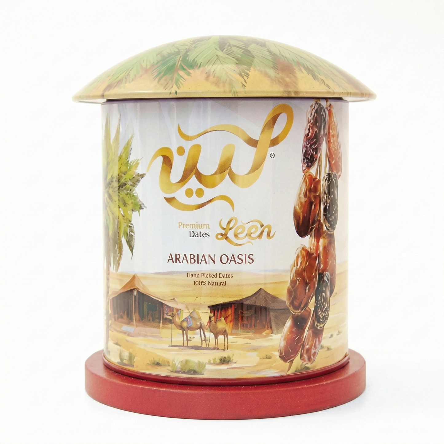 Premium Golden Mix Dates from Madinah, Saudi Arabia – Arabian Oasis Gift Can, Handpicked Assorted Dates, Natural & Fresh, 220g