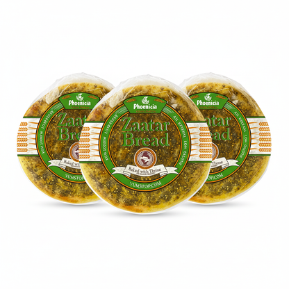Phoenicia Fresh Zaatar Bread Baked With Thyme & sesame, Large 2pcs, 12oz, (340g)