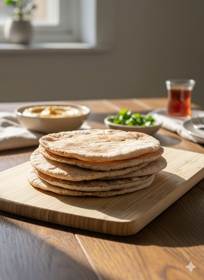 Phoenicia Pita Pocket Fresh Whole Wheat Bread, Medium 8pcs, 11oz, (312g)