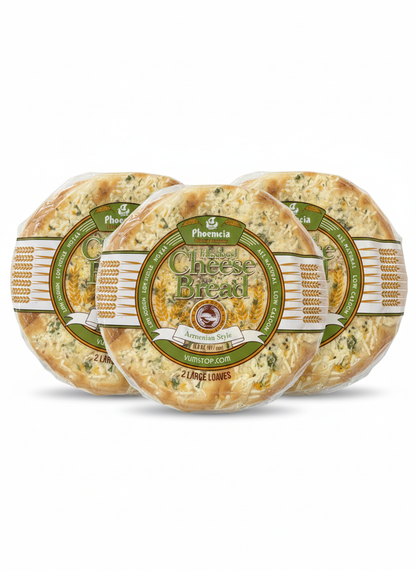 Phoenicia Herbed Akawi Cheese Bread – 2 Pieces (411g Total) | Authentic Middle Eastern Flatbread with Akawi Cheese & Herbs | Fresh Baked