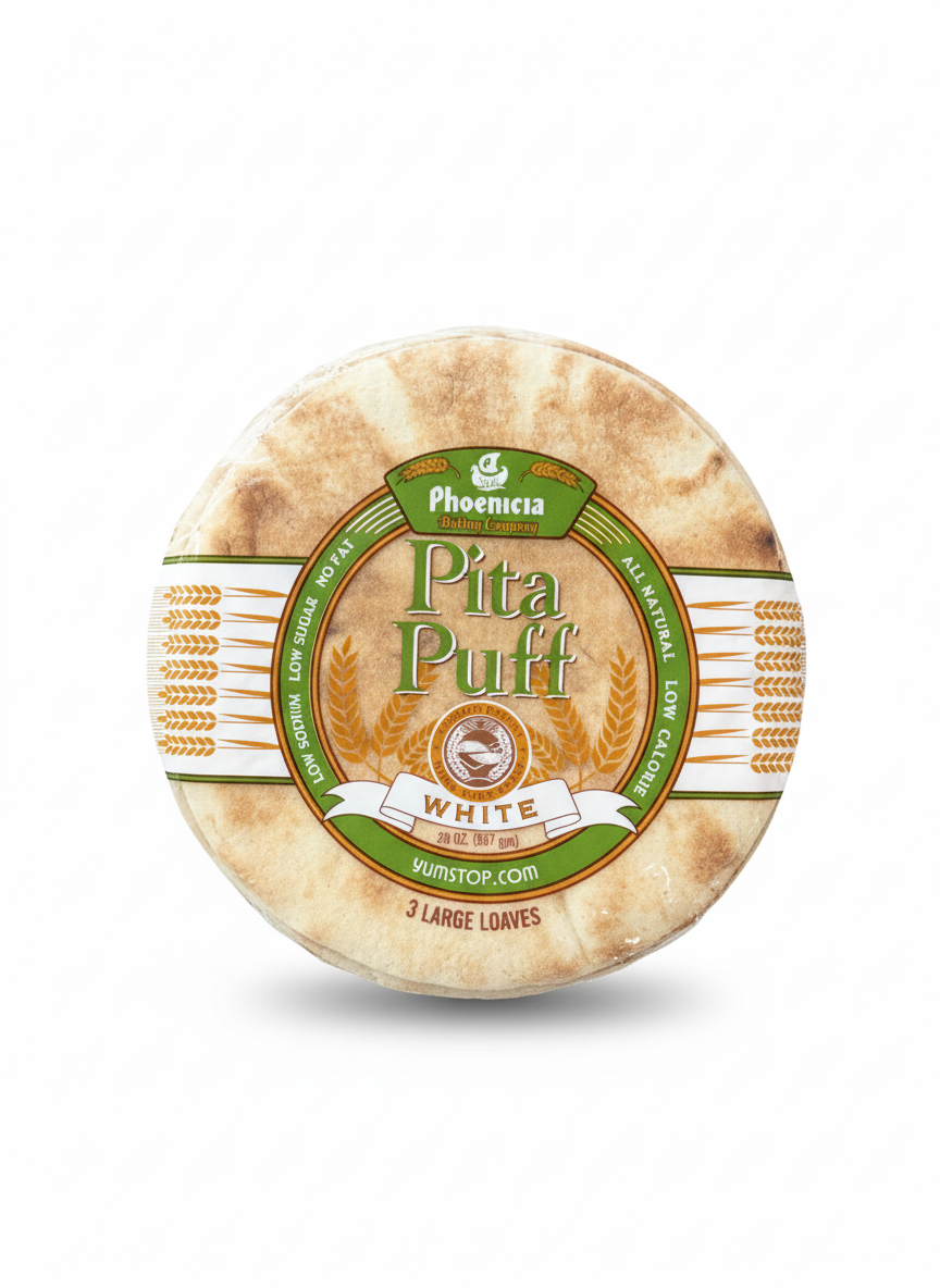 Phoenicia Pita Puff Fresh White Bread, Medium 9pcs, 20oz, (567g)