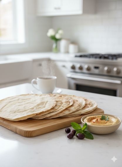 Phoenicia Pita Pocket Fresh White Bread, Large 9pcs, 24oz, (681g)