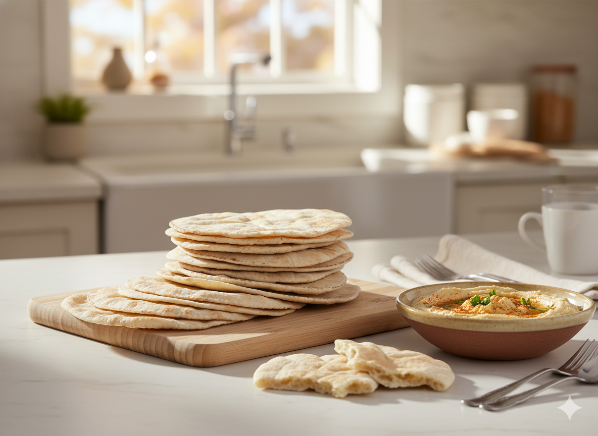 Phoenicia Pita Puff Fresh White Bread, Medium 9pcs, 20oz, (567g)