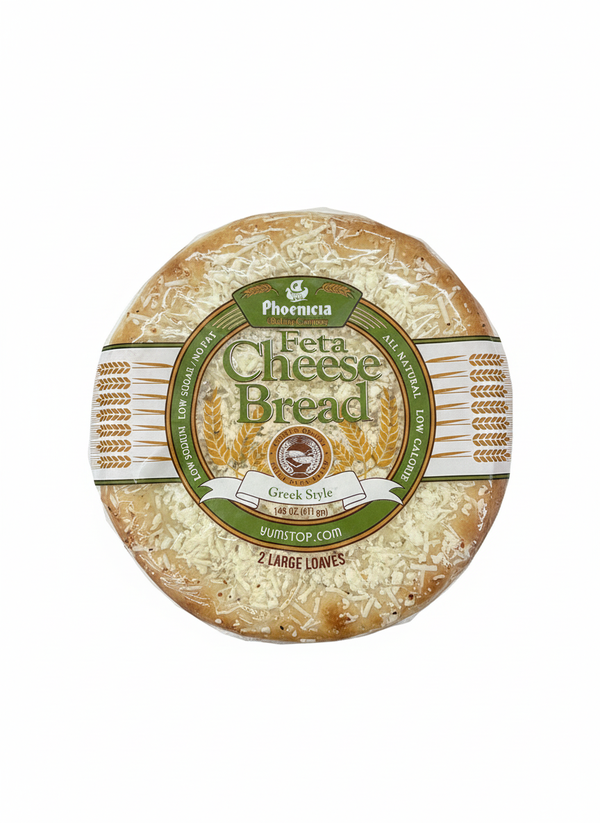 Phoenicia Feta Cheese Bread – Authentic Middle Eastern Flatbread Filled with Fresh Feta Cheese | Soft, Savory & Ready to Heat | 2 Pieces (411g Total)