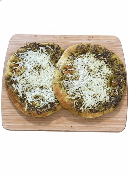 Phoenicia Fresh Zaatar & Cheese Bread Baked With Thyme, sesame, & Akawi Cheese, Large 2pcs, 13.5oz, (383g)