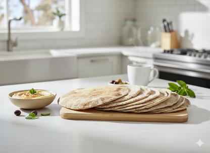 Phoenicia Pita Pocket Fresh Whole Wheat Bread, Large 8pcs, 23oz, (653g)