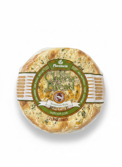 Phoenicia Herbed Akawi Cheese Bread – 2 Pieces (411g Total) | Authentic Middle Eastern Flatbread with Akawi Cheese & Herbs | Fresh Baked