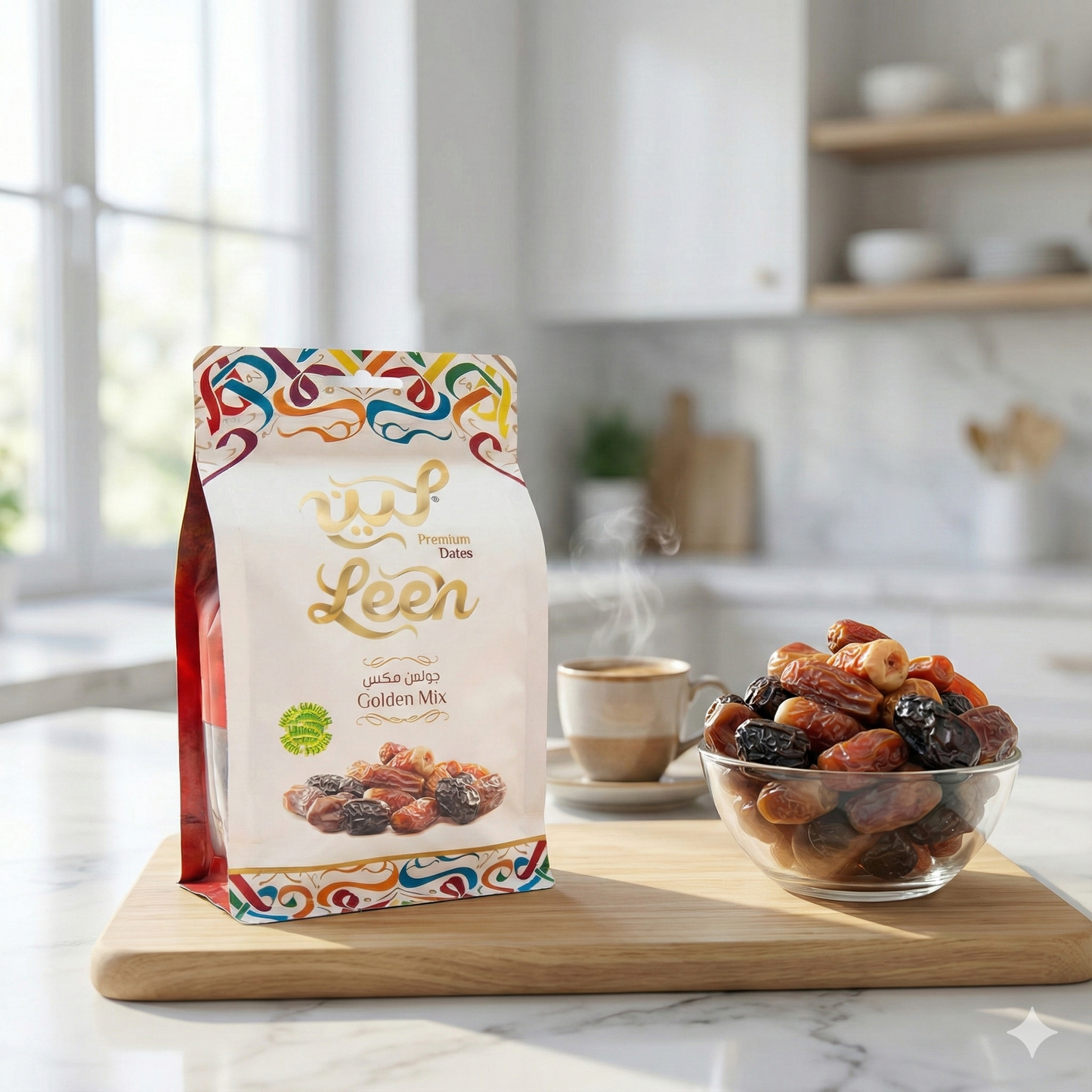 Leen Golden Mix Premium Dates –  Resealable Zipper Pouch | Luxury Mixed Saudi Dates from Al-Madinah Al-Munawarah | Natural, Nutritious & Delicious