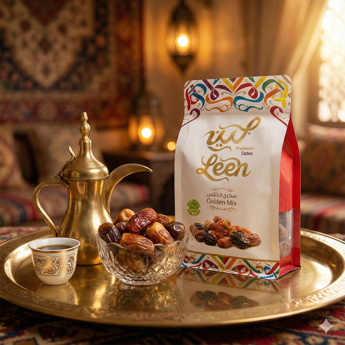 Leen Golden Mix Premium Dates –  Resealable Zipper Pouch | Luxury Mixed Saudi Dates from Al-Madinah Al-Munawarah | Natural, Nutritious & Delicious