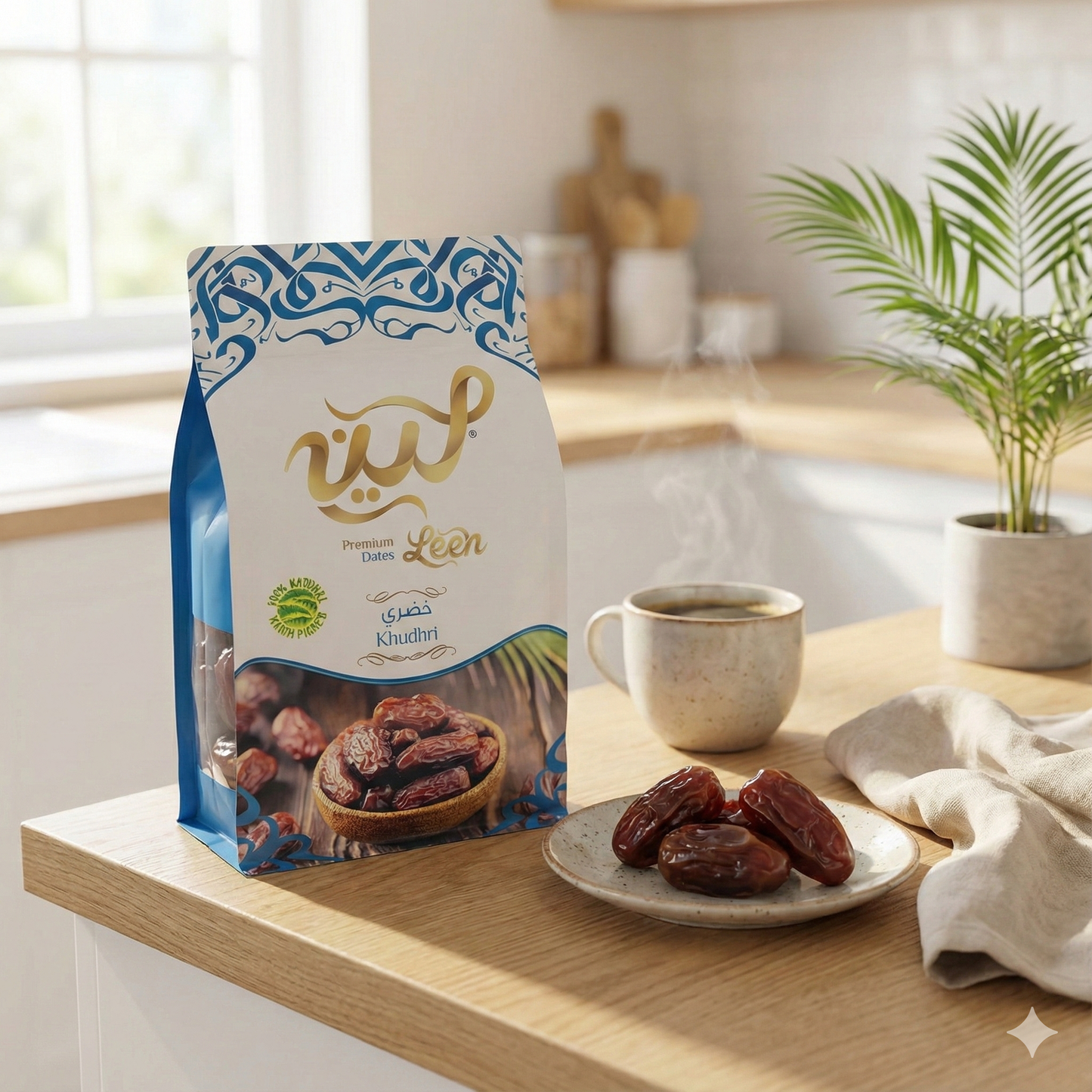Leen Premium Khodri Dates – Resealable Zipper Pouch | Naturally Sweet with Rich, Traditional Taste | Authentic Saudi Dates | 100% Natural