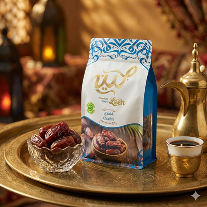 Leen Premium Khodri Dates – Resealable Zipper Pouch | Naturally Sweet with Rich, Traditional Taste | Authentic Saudi Dates | 100% Natural
