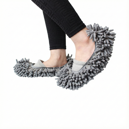 Microfiber Cleaning Slippers – Multi-Purpose Mop Shoes for Dust & Wet Surfaces | One Size Fits All | Reusable, Machine Washable, Non-Slip House Cleaning Slippers – Easy & Fun Floor Cleaning