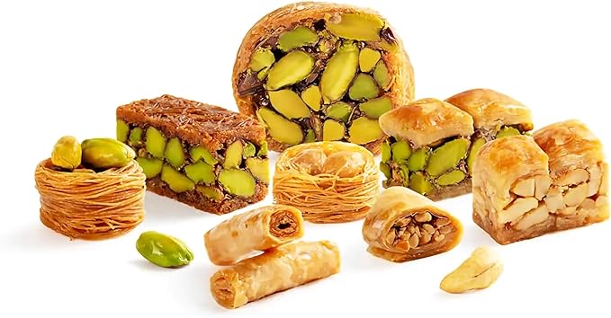 Zaitoune Deluxe Pistachio Mix Baklava- 500g Fresh Pistachio Mix Baklava Desserts -Luxury Mix