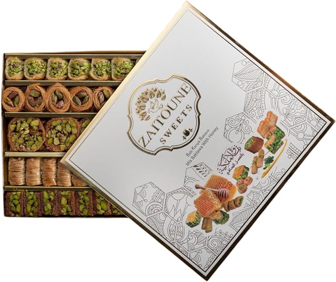 Zaitoune Deluxe Pistachio & Cashew Baklava with Honey- 500g