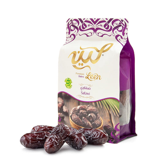 Leen Premium Safawi Dates – Resealable Zipper Pouch | Soft, Naturally Sweet & Melt-in-Mouth | Authentic Dates from Al-Madinah Al-Munawarah | 100% Natural