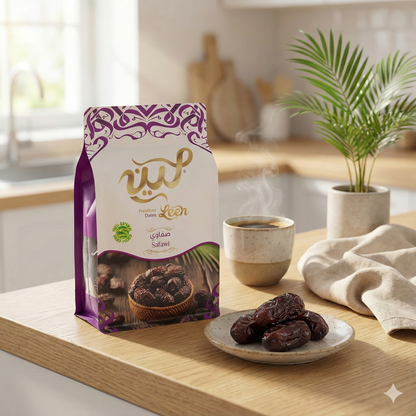 Leen Premium Safawi Dates – Resealable Zipper Pouch | Soft, Naturally Sweet & Melt-in-Mouth | Authentic Dates from Al-Madinah Al-Munawarah | 100% Natural
