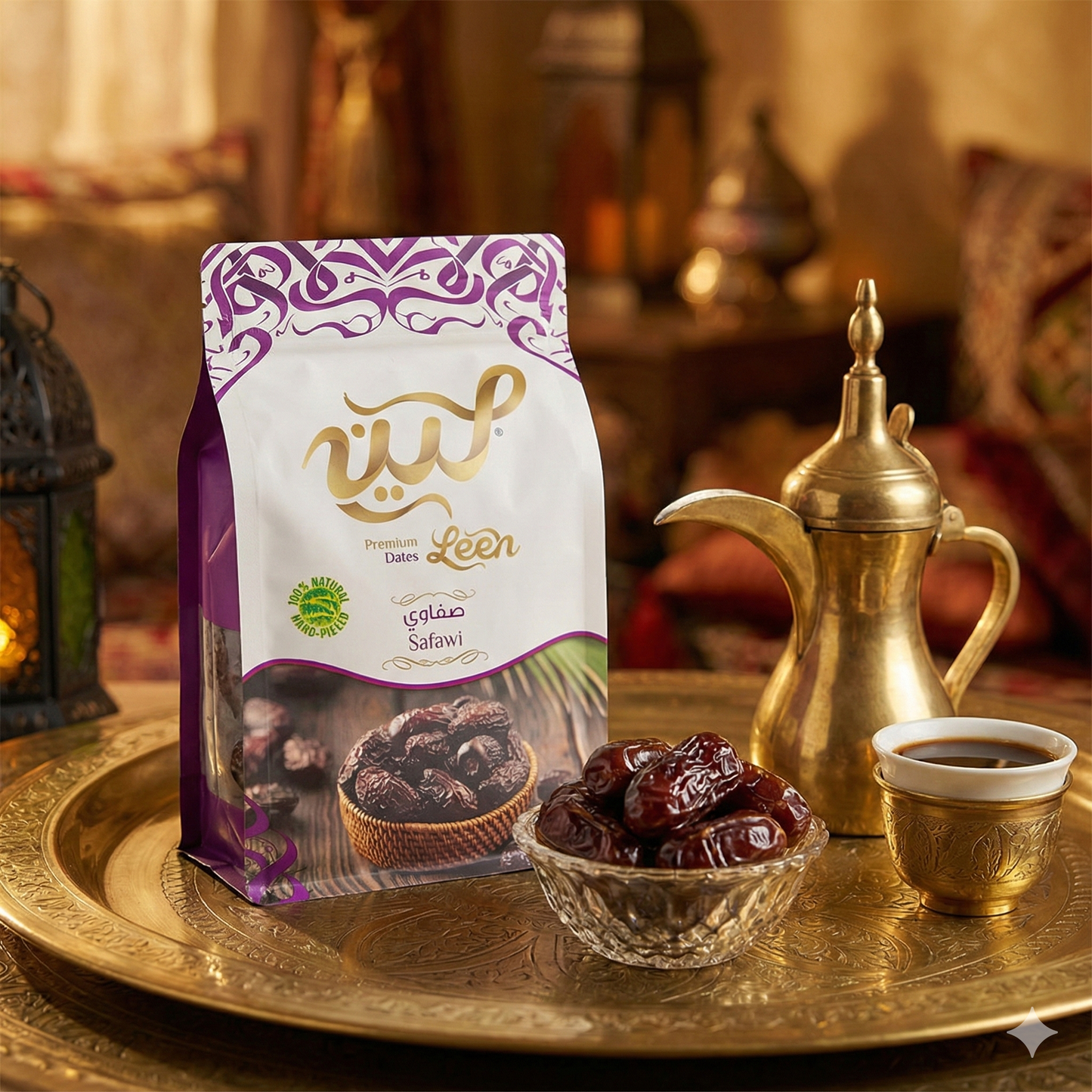 Leen Premium Safawi Dates – Resealable Zipper Pouch | Soft, Naturally Sweet & Melt-in-Mouth | Authentic Dates from Al-Madinah Al-Munawarah | 100% Natural