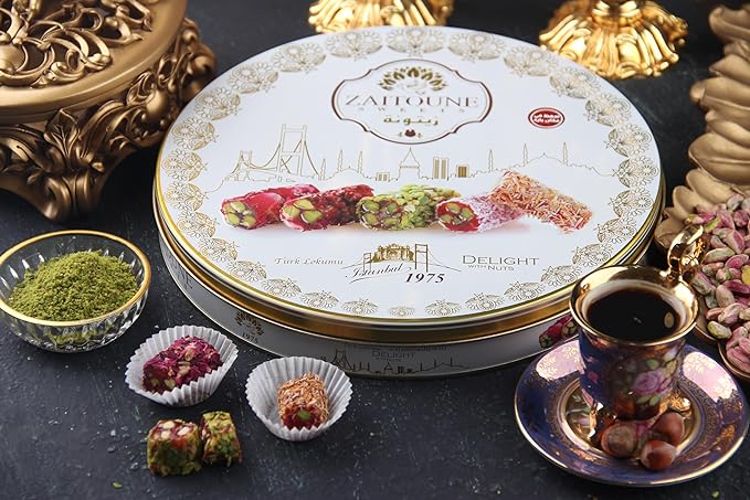 Zaitoune Premium Turkish Delight - Handcrafted from Turkey with Authentic Flavor - Perfect for Dessert Snack or Gift, 650G