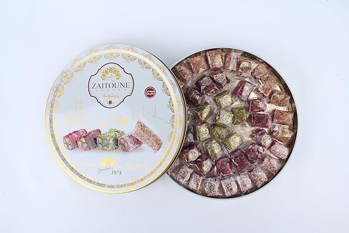 Zaitoune Premium Turkish Delight - Handcrafted from Turkey with Authentic Flavor - Perfect for Dessert Snack or Gift, 650G