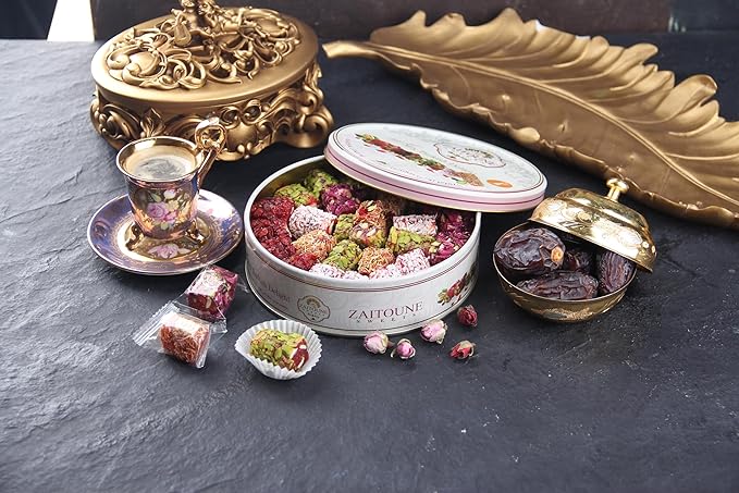 Zaitoune Premium Turkish Delight - Handcrafted from Turkey with Authentic Flavor - Perfect for Dessert Snack or Gift, 250G