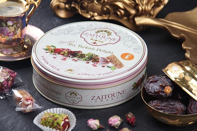 Zaitoune Premium Turkish Delight - Handcrafted from Turkey with Authentic Flavor - Perfect for Dessert Snack or Gift, 250G