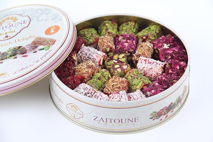 Zaitoune Premium Turkish Delight - Handcrafted from Turkey with Authentic Flavor - Perfect for Dessert Snack or Gift, 250G