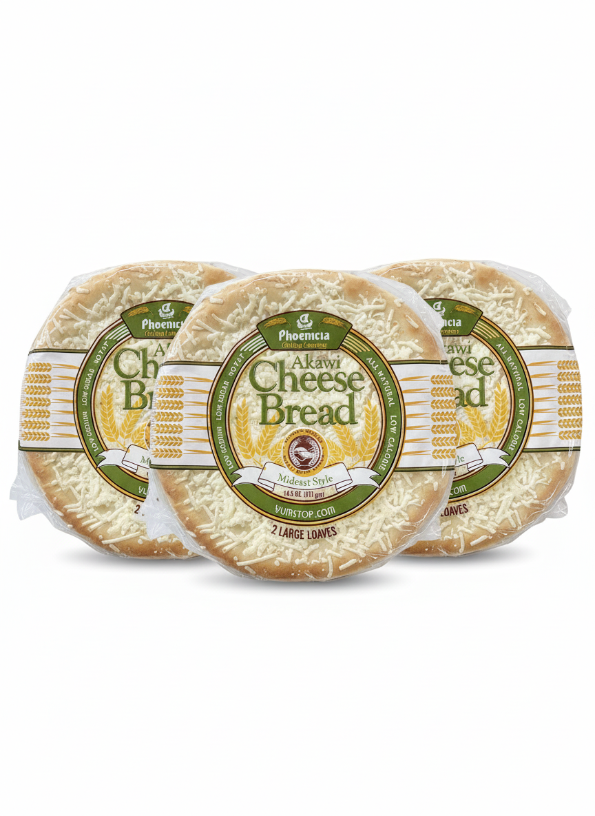 Phoenicia Akawi Cheese Bread – Authentic Middle Eastern Flatbread Stuffed with Akawi Cheese | Soft, Savory & Freshly Baked | 2 Pieces (411g Total)