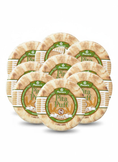 Phoenicia Pita Puff Fresh White Bread, Medium 9pcs, 20oz, (567g)