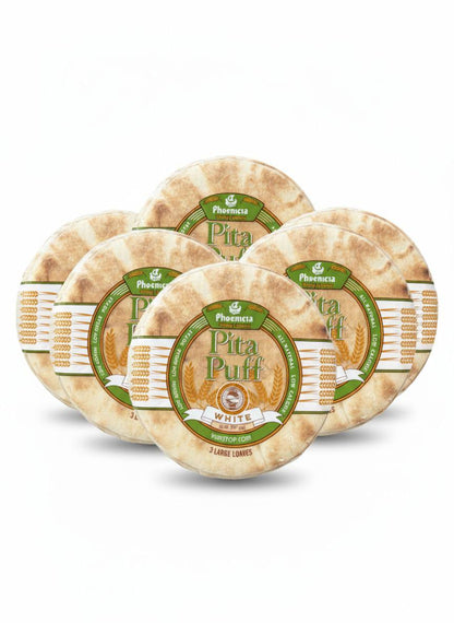 Phoenicia Pita Pocket Fresh White Bread, Large 9pcs, 24oz, (681g)