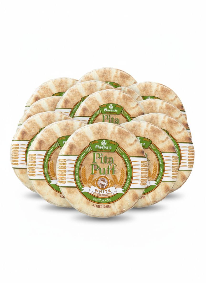 Phoenicia Pita Puff Fresh White Bread, Medium 9pcs, 20oz, (567g)