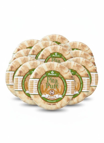 Phoenicia Pita Puff Fresh White Bread, Medium 9pcs, 20oz, (567g)